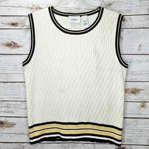 LizGolf by Liz Claiborne Knit Sweater Vest with Black and Yellow Stripe Size XL